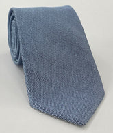 Silver Blue Mulberrywood Weave Silk Tie MWT-8